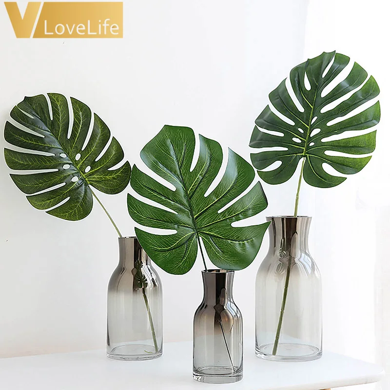 

Vlovelife 36pcs Artificial Turtle Leaves Green Artificial Tropical Foliage Fake Leaf For Indoor and Outdoor Party Decoration