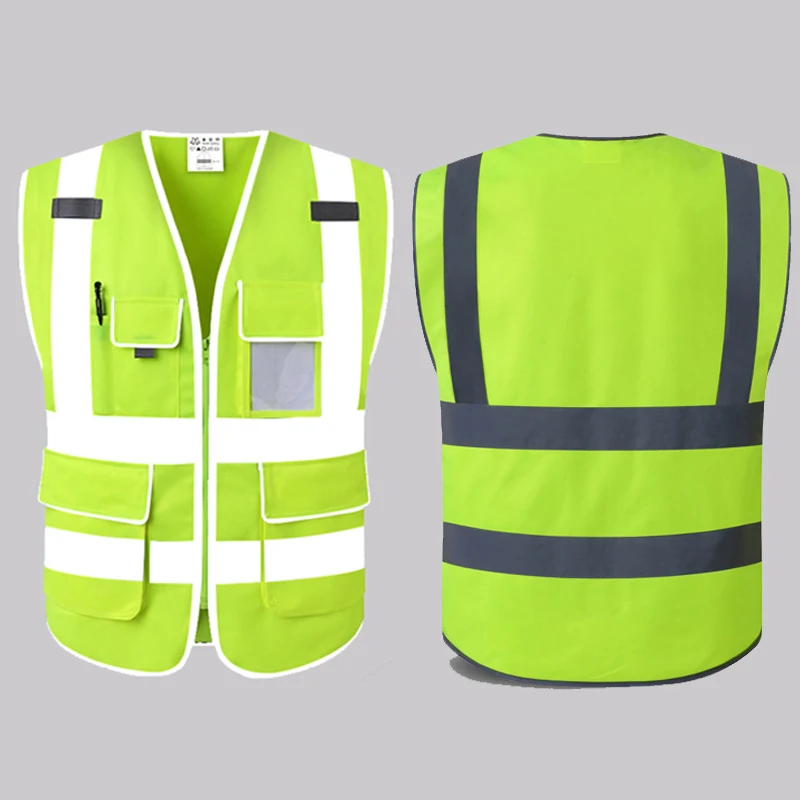 

New Design Custom Logo High Visibility Safety Vest Construction Worker Vest Roadway Safety Vest