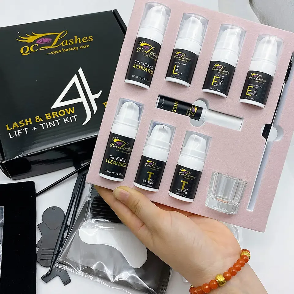 

Professional Private Label Vegan Brow Lamination Kit Diy Lash Lift Kit Home Use with Tint 4 in 1 Eyelash & Eyebrow Perm Kit