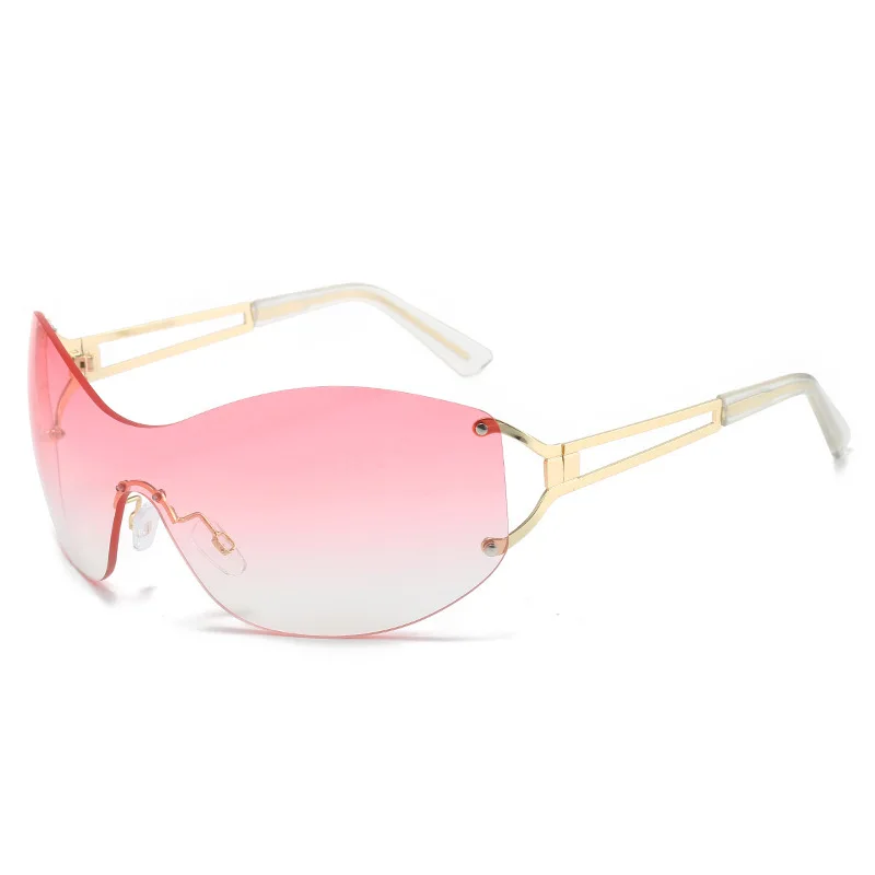 

Rimless One Piece Lens Y2K Sunglasses for Women Men trendy Shield Wrap Around Sunglasses Oversized Fashion Frameless Sun Glasses