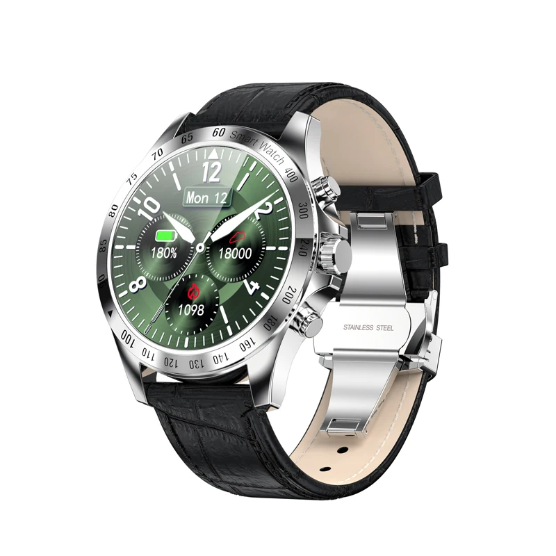 

2021 Smartwatch LW09 High end Stainless Steel with Heat Rate Blood Oxygen Monitor smart watch men full round reloj inteligente
