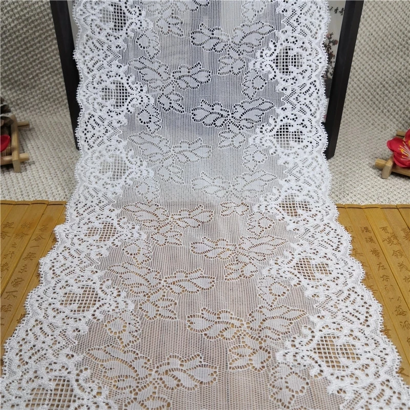 

Width 18cm New stretch lace knitting elegant lace elastic Fabric for lingerie and costumes, Dyeable