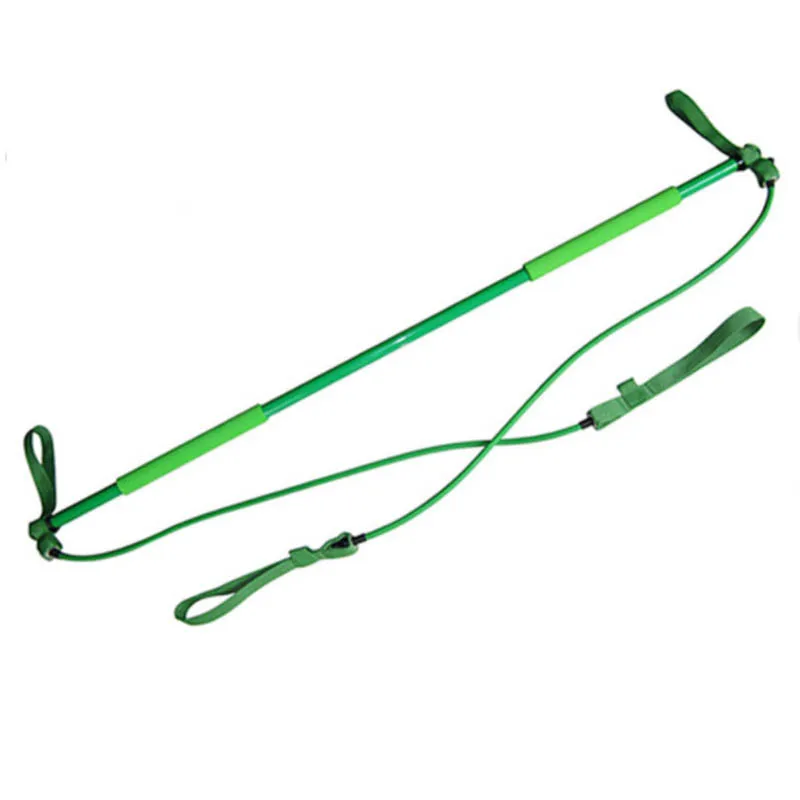 

Pilates Exercise Gym Stick Pilates Bar With Risistance Band, Green