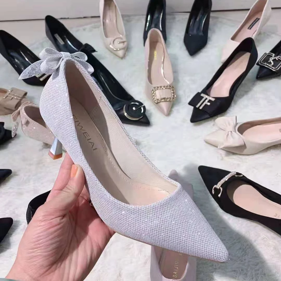 

2022 heels wholesale high quality heels shoes Stella Luna elegant high heels shoes for women mix shoe stock fashion leather thin, Multiple colour