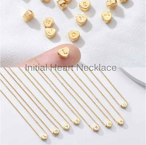 

26 Letter Pendant Necklace Wholesale Fashion Alphabet Gold Plated Stainless Steel Simple Letter pendant Initial Necklace