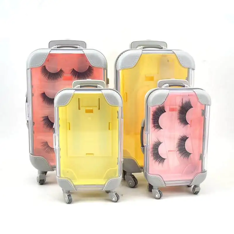 

best sellers 2021 lashes mink eyelash lasheswholesale vendor with mini suitcase packaging pill bottle eyelash packaging