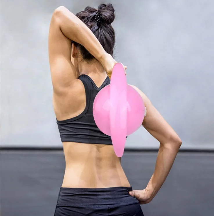 

New Design Yoga Fitness Colorful PVC Rubber Dumbbells Adjustable Water Kettle Bell, As picture