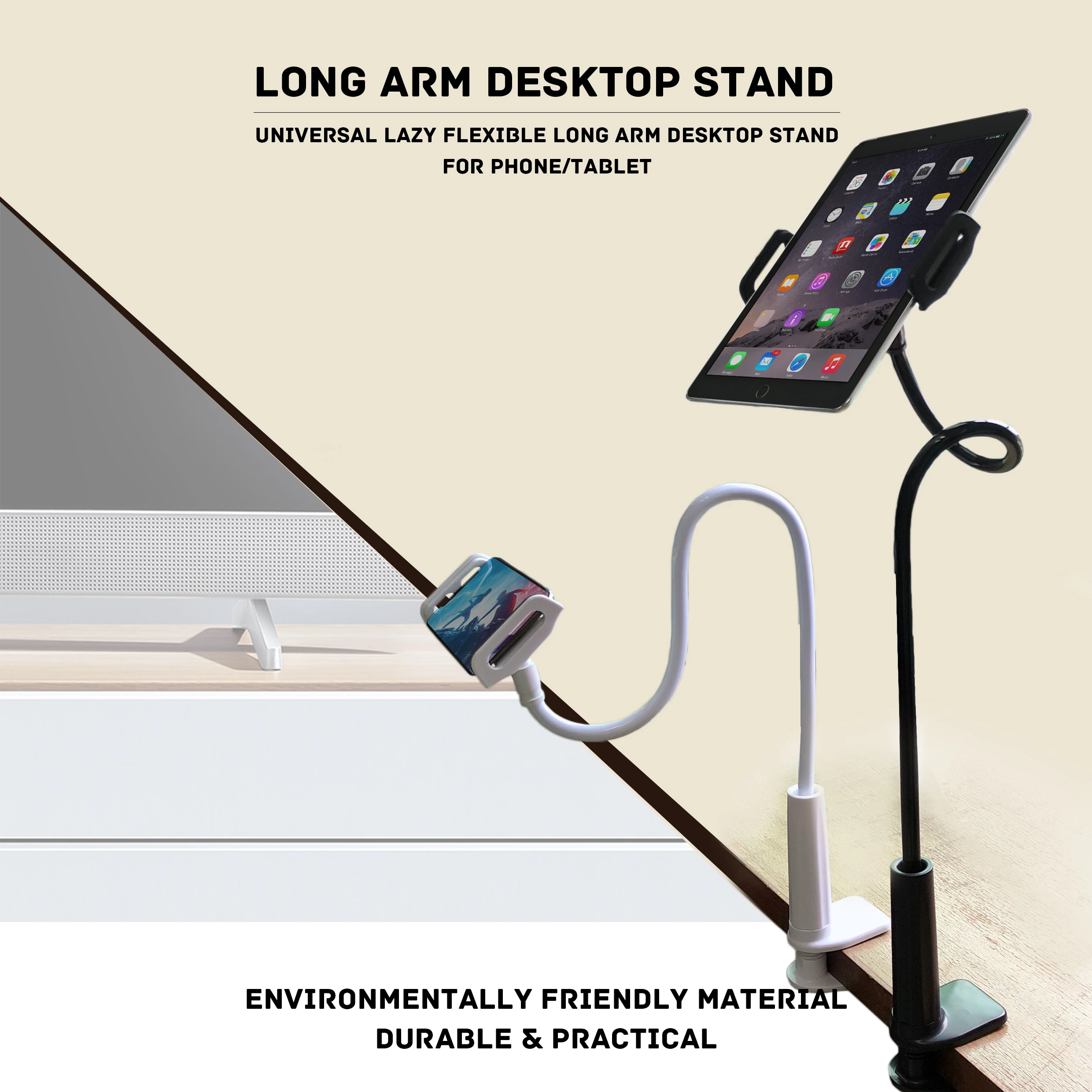 360 Degree Rotation Table Stand Flexible Lazy Arm Desk Phone Holder