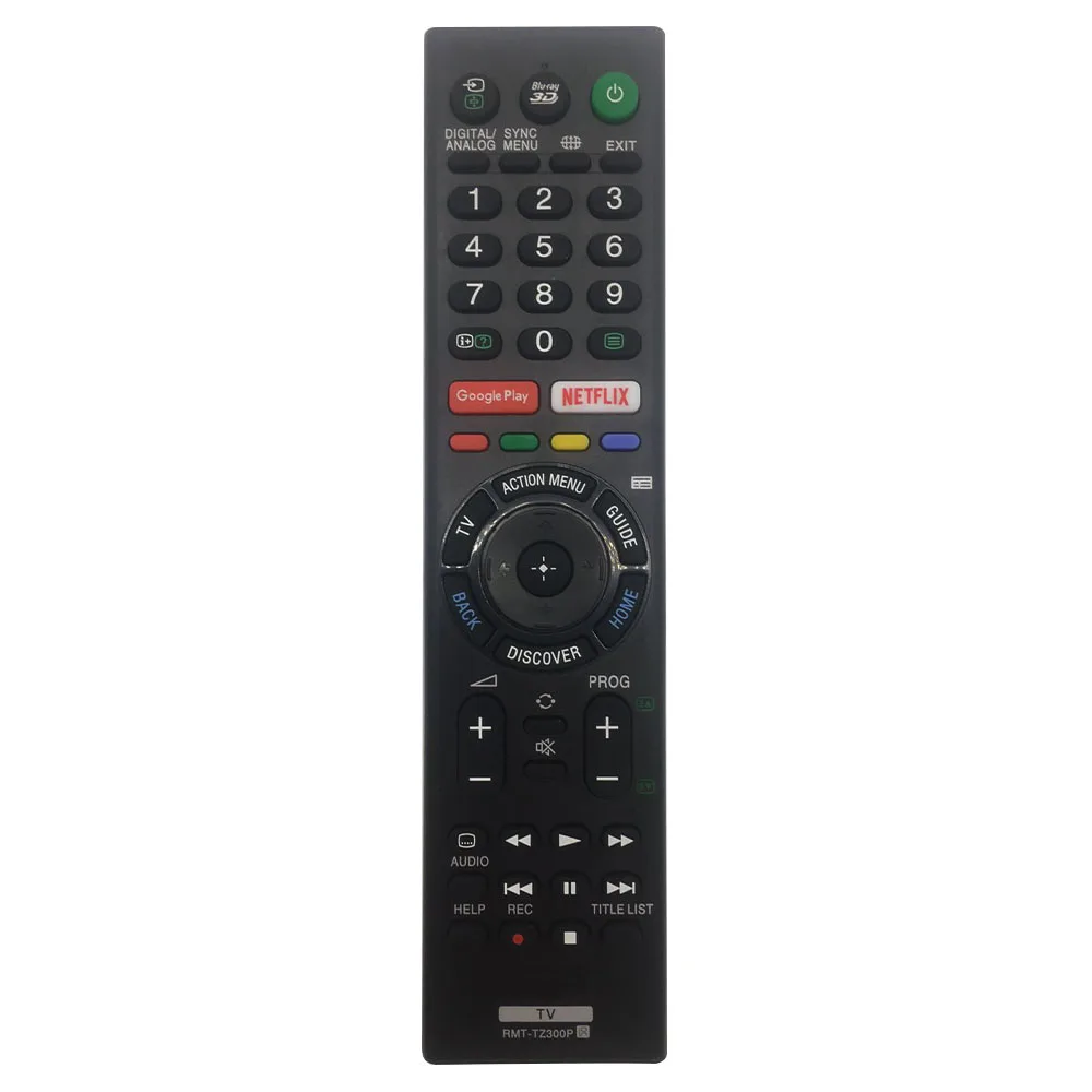 

RMT-TZ300P Remote Control for Sony Smart TV with Googleplay Netflix REC Button 3D Blu-ray Fernbedienung Replace RMT-TX300U, Balck or oem