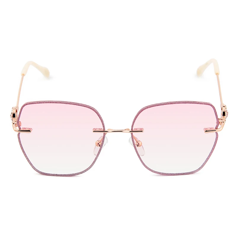 

Sunglasses 2021 Color lenses Gold Metal Frame Oversize Fashion Sunglasses UV 400 For Women, Customized