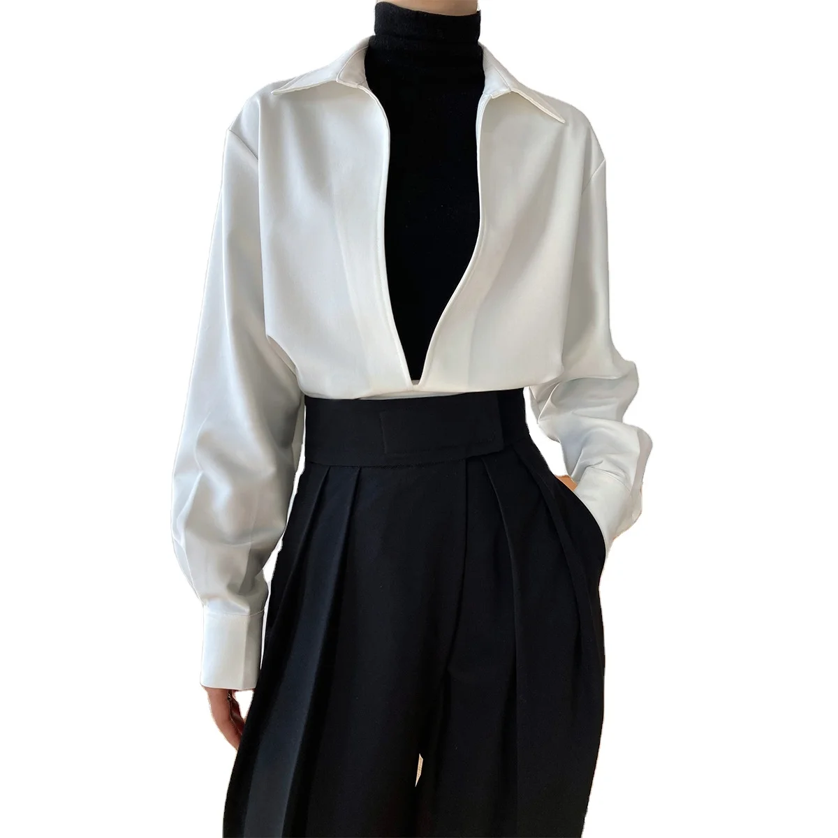 

2021 white ladies' blouses tops fashionable plus size long sleeved women's blouses & shirt for women cotton