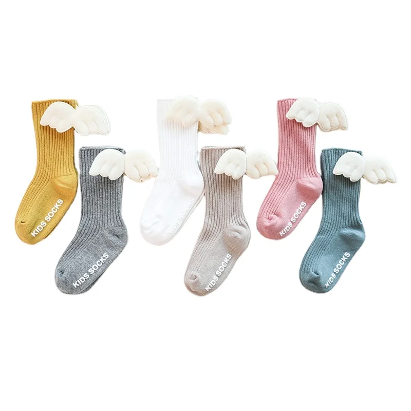

Cute Wings Infant Socks Girls Dispensing Non-slip Baby Socks Boneless In-tube Baby Socks for Spring and Autumn Summer