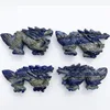 Factory price hand carved natural blue lapis chinese crystal dragon carving