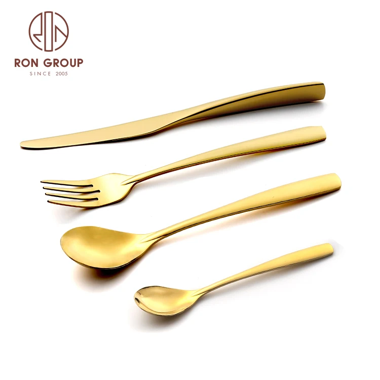 

new fashion full gold wedding luxury cutlery steel gold cutlery set