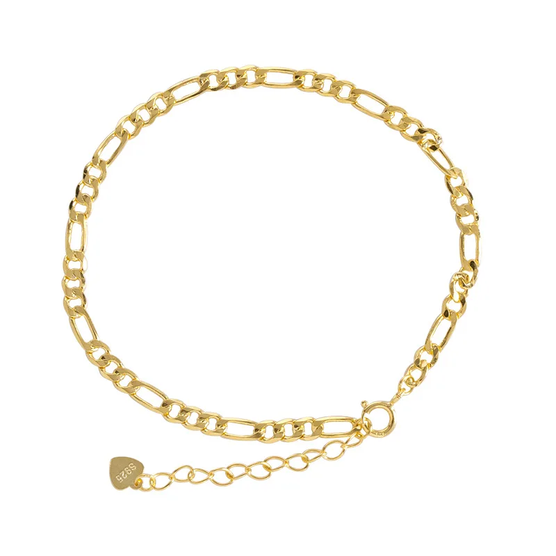 

fashion 925 Sterling Silver gold plated bracelet Jewelry for women girls