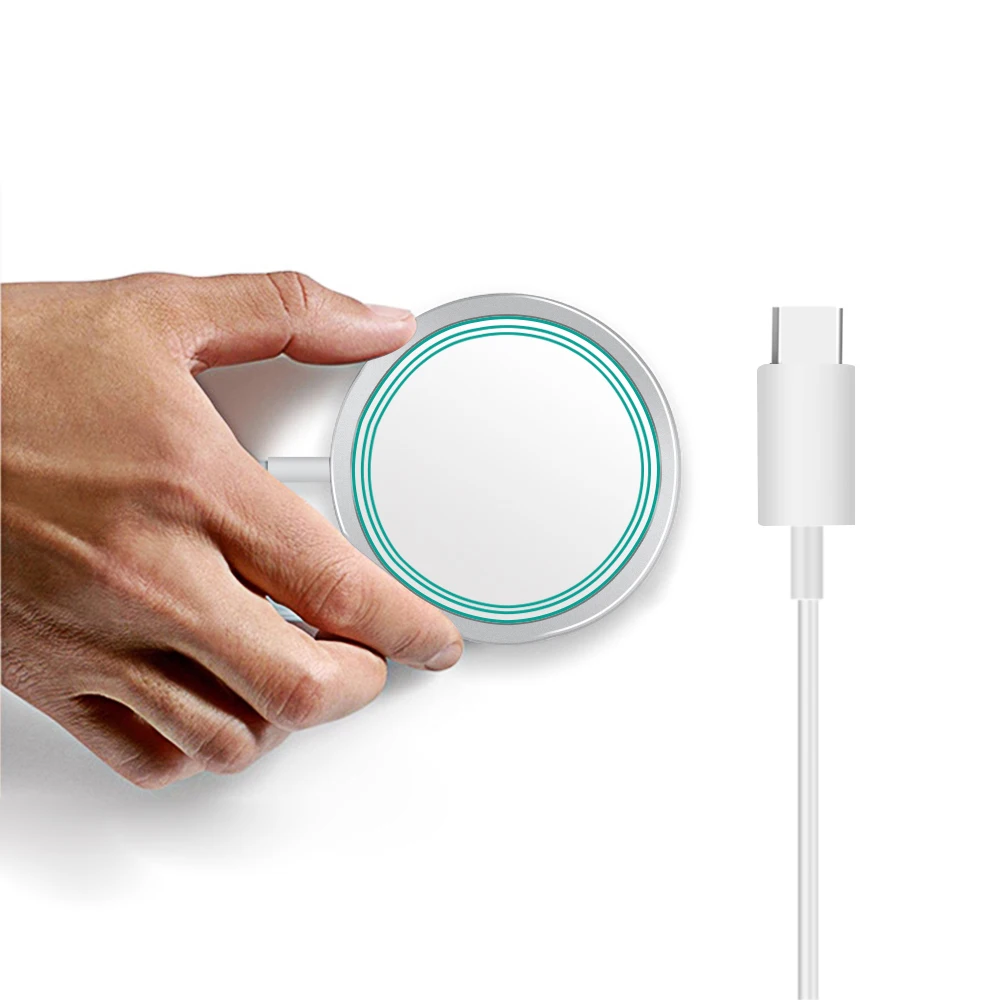 

15w magnetic desk charger original wireless adapter magnetic wireless charger for iPhone charger magnetic wireless adapter, White