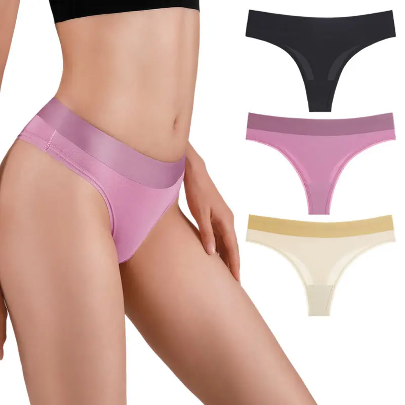 

Morden Style Womens Thong Women's Sexy Cotton Lace Ice Silk Lingerie DLM Lady Seamless sexiness mature girls panties brief