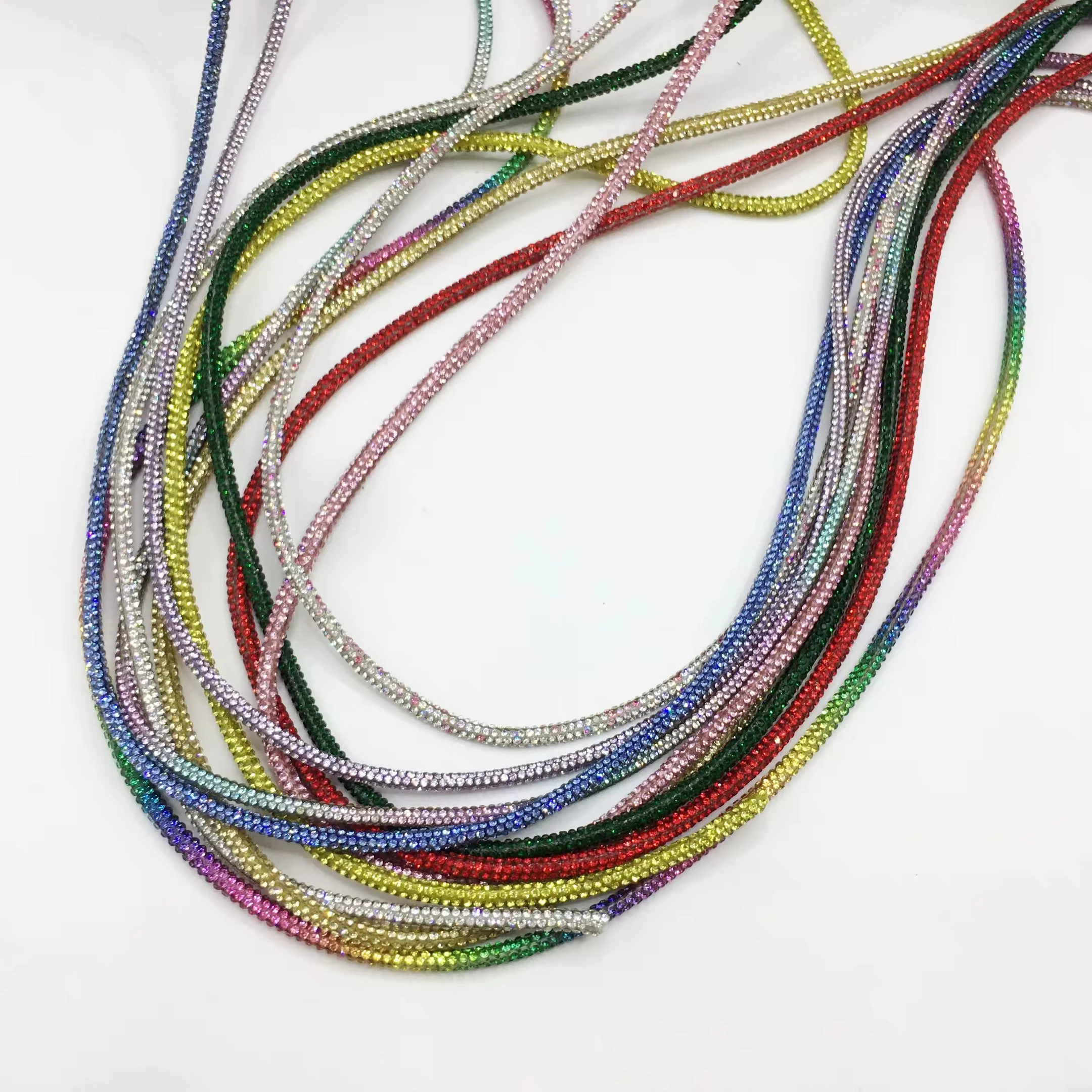 Bling Bling Crystal Rhinestone Tube Rope Glass Material Diamond Wire for DIY Decorative Purposes