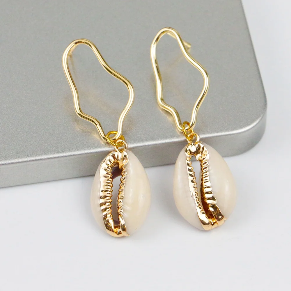 

BD-J078 Amazon hot sell cowrie shell earring jewelry 2020 new style, Gold color