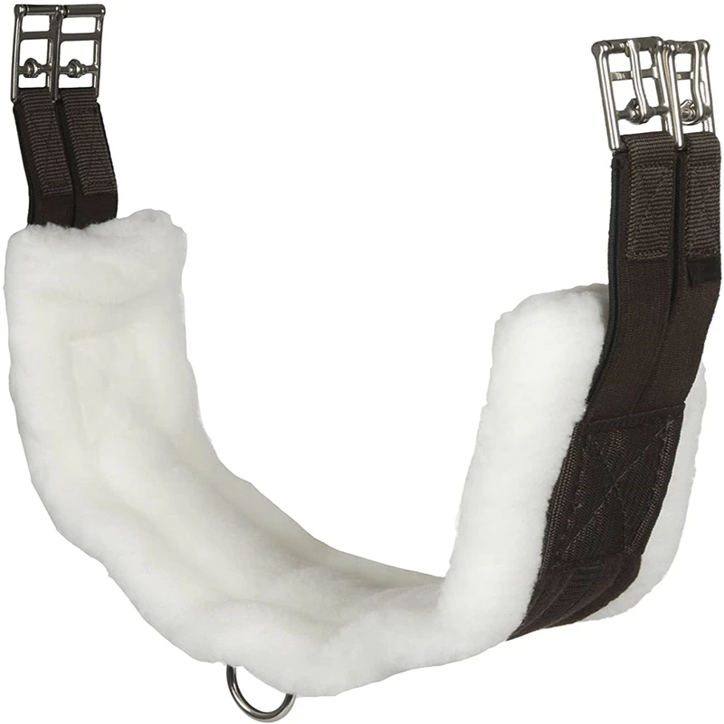 

Good Selling Sheepskin Black Horse Girth Buckle Cord with Fur, Custom color