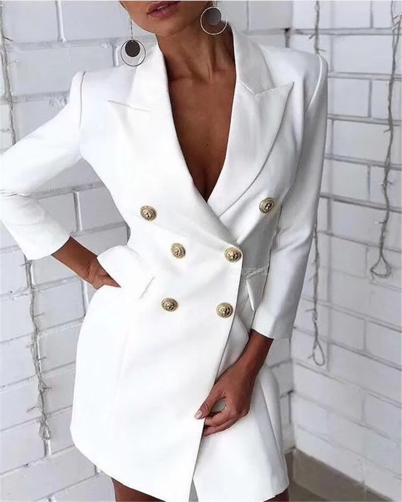 

D3787 Custom Logo Long Sleeve Women Blazer Dress