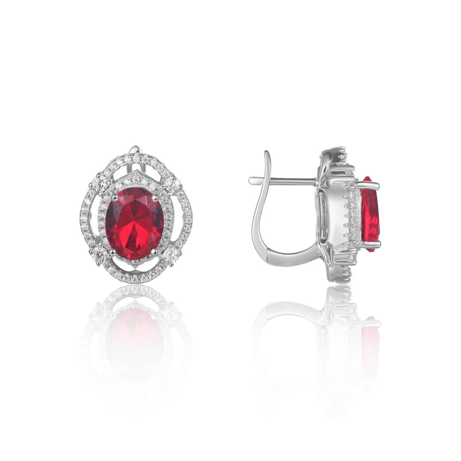 

Abiding Big Luxurious Colorful Gemstone Fashion Earrings Classical 925 Sterling Silver Wedding Earrings For Women Fine Jewelry