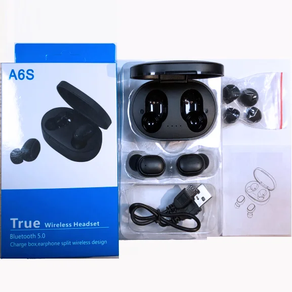 

TWS 5.0 Earphone Wireless Earbuds Noise Cancelling LED Display With Mic Handsfree Earbuds for Xiaomi Redmi Airdots A6S