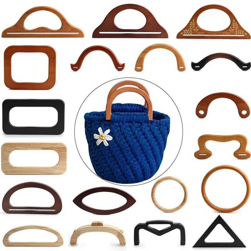 

Diy Other Classic Bags Parts Top Solid Wooden D Handles Frame Frame Kiss Clasp For Purse Handle Handbag Hardware Accessories, Natural, camel, black,brown,cost custom