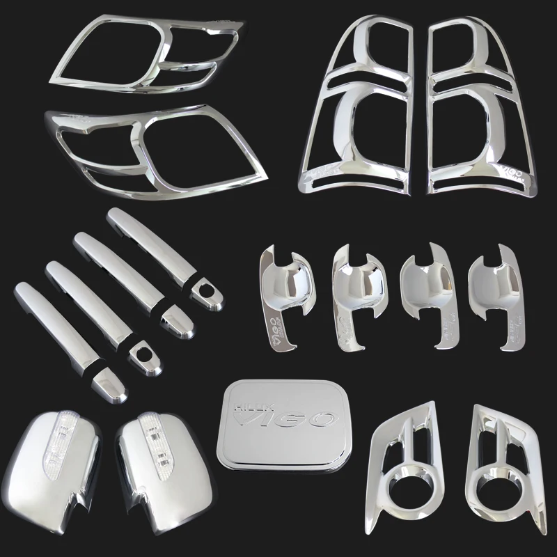 

YCSUNZ Chrome Full Kits For Hilux Vigo 2012 Full Kits Light Cover Door Handle Car Accessories