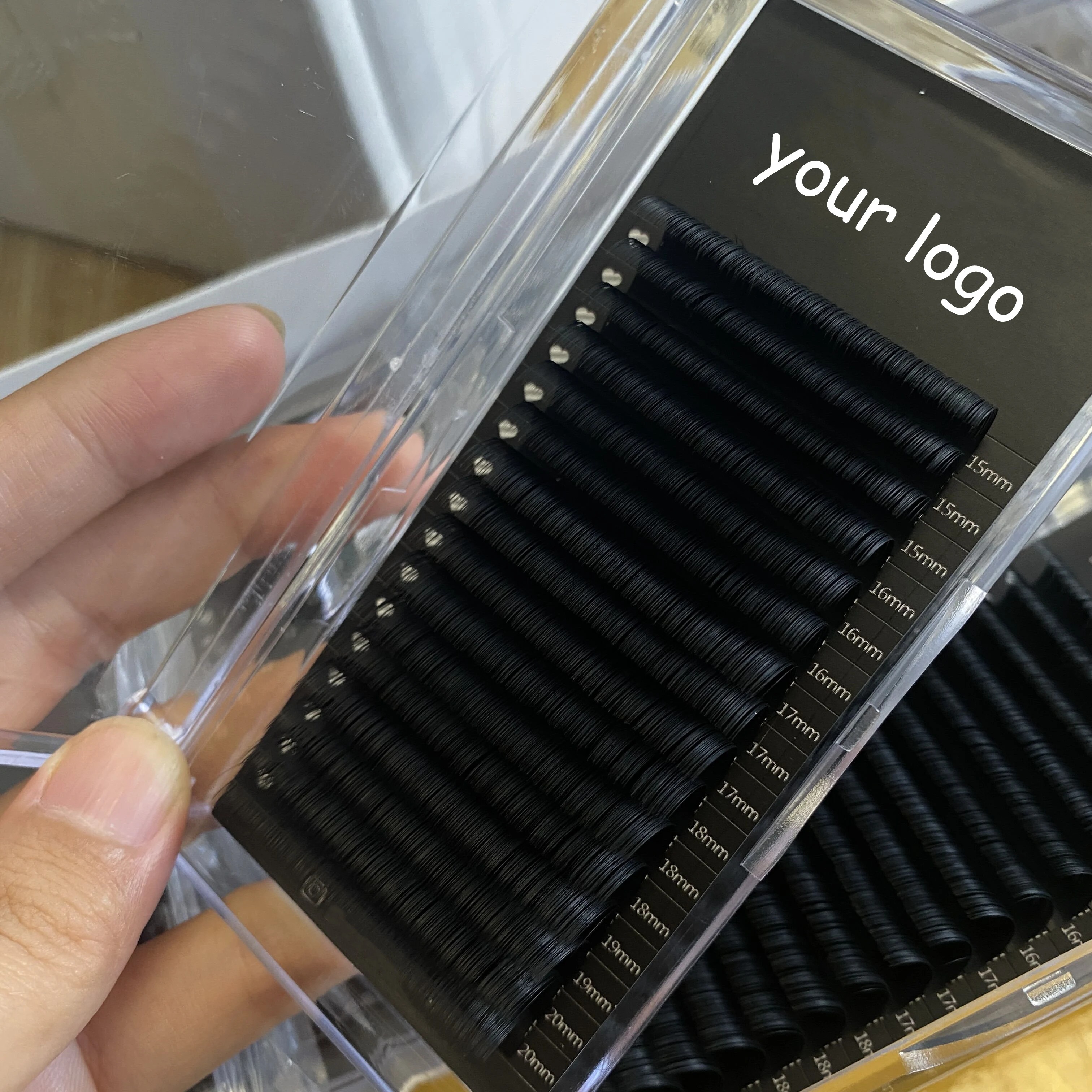 

private label 0.03 0.05 0.07 lash extension trays vendor best quality dark and fluffy matte black velvet cashmere lash extension