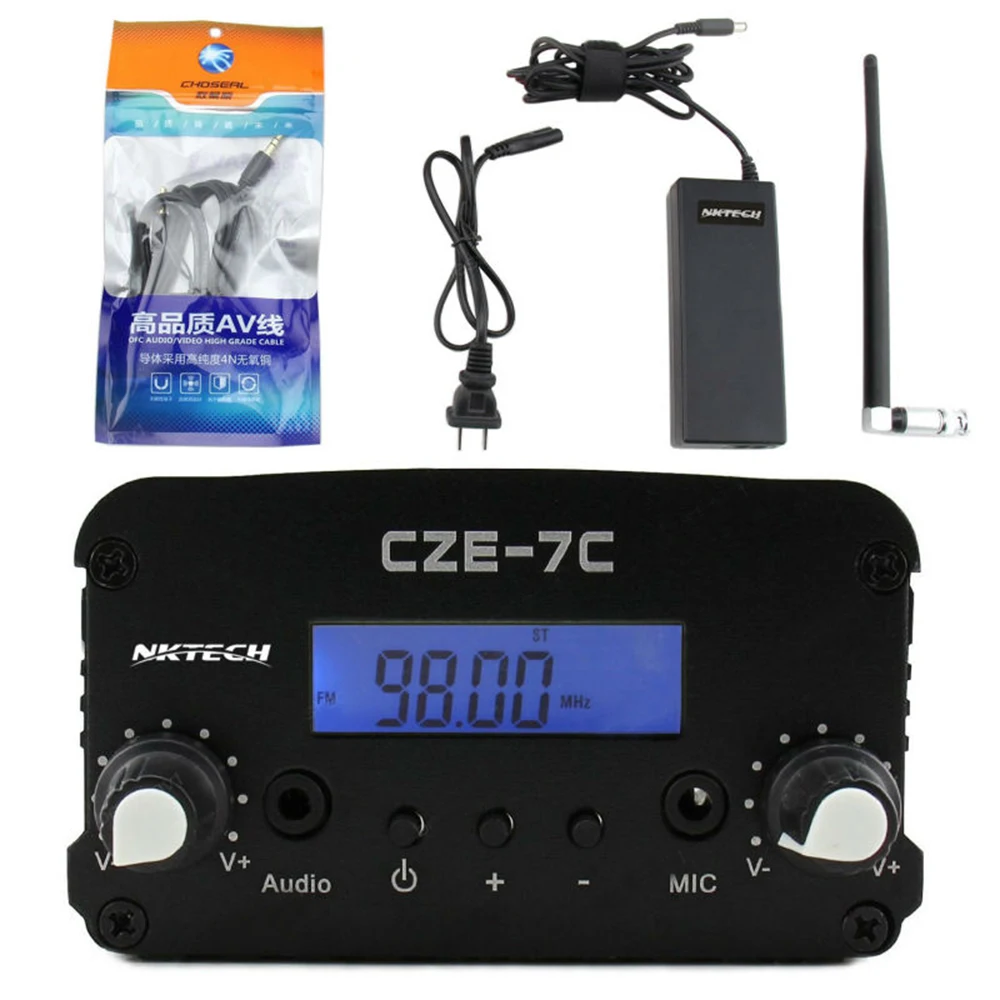 

CZE-7C 1W 7W FM Transmitter Stereo LCD Broadcast Radio Station for Home Wireless Audio System