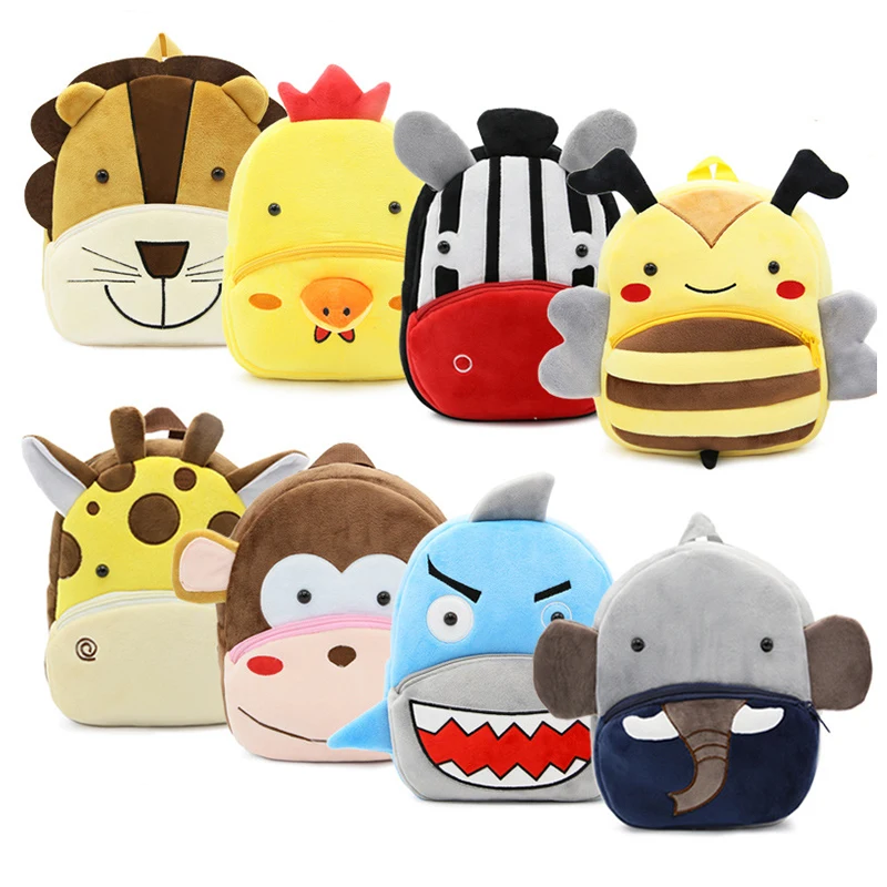 

Zoo Series Cartoon Cute Children's School Bag Backpack Light-weight Plush Baby Backpack School Bag, Customized color