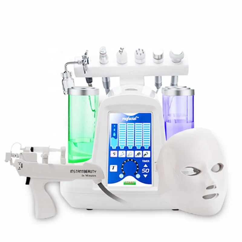 

x High quality 7 color led mask and Remove dead glial cells and facial Deep cleaning machine with oxygen spray gun, White