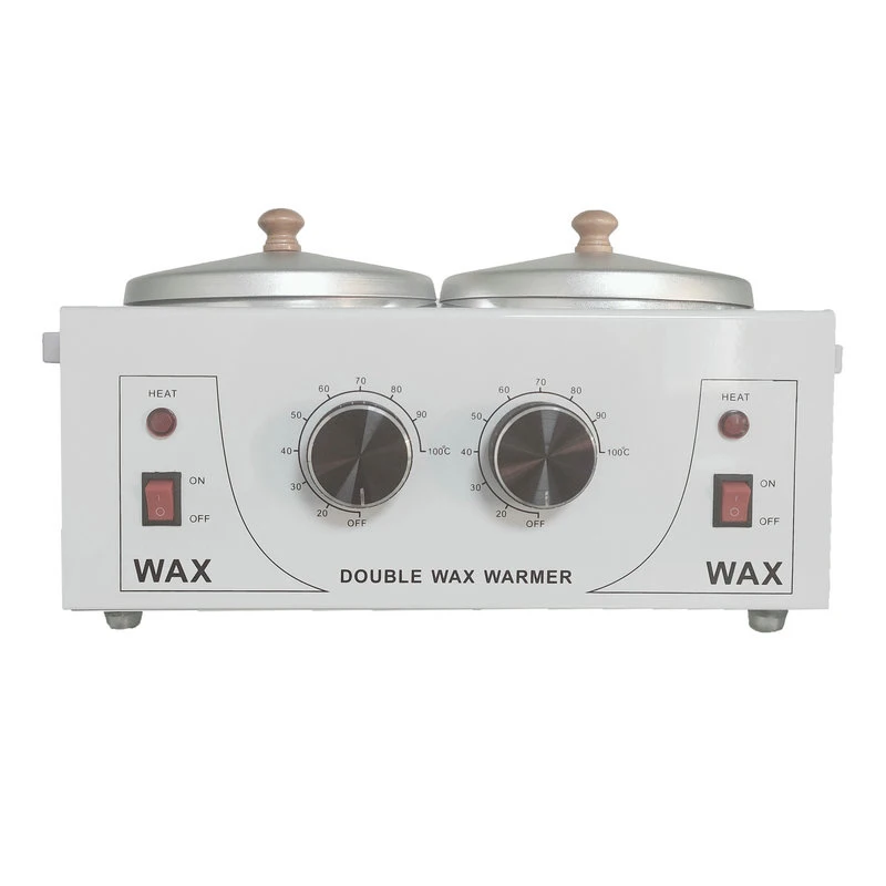 

Top quality electric large double wax pot heater paraffin sugar wax beans warmer hair remover, Silver