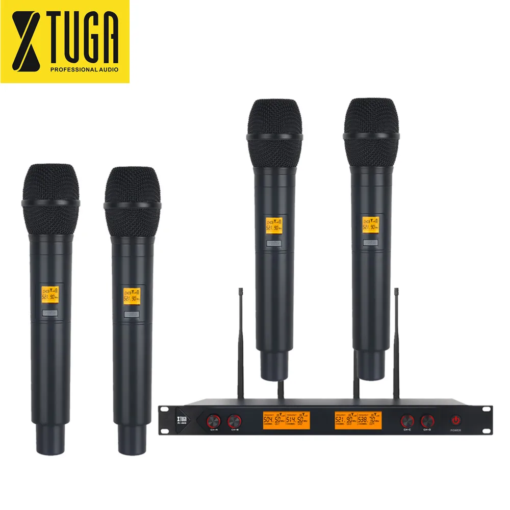 

Professional 4Channels Studio Uhf Wireless Karaoke Microphone