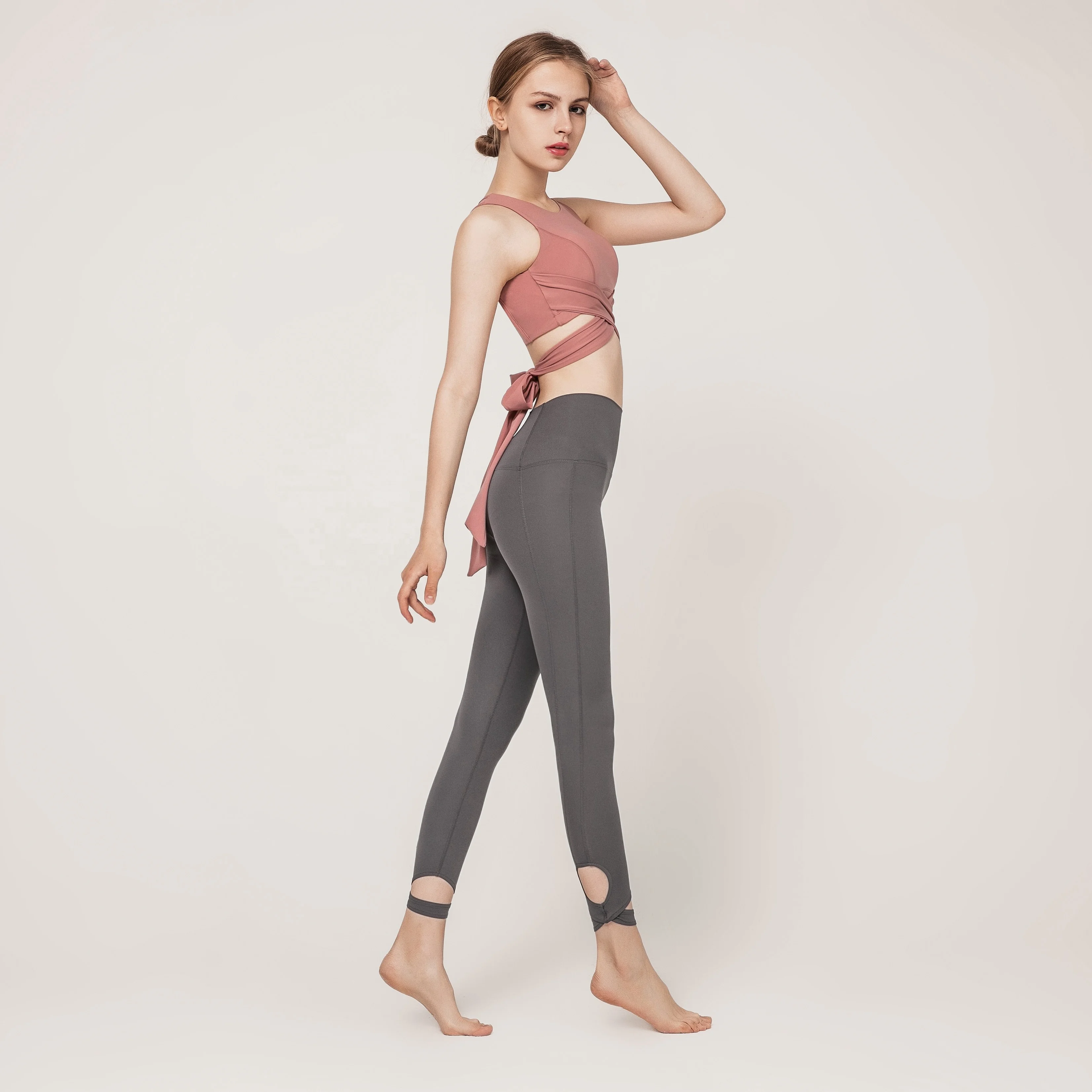 New Design Wholesale NJSY056 Fashion Sexy Sports Bra And Tight Pants Fitness & Yoga Wear  Women's Yoga Sets