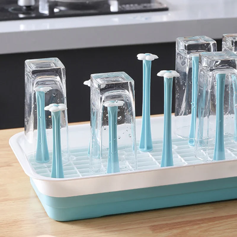 

Plastic drain cup holder kitchen shelf glass cup teacup storage shelf water cup hanger drying cup holder