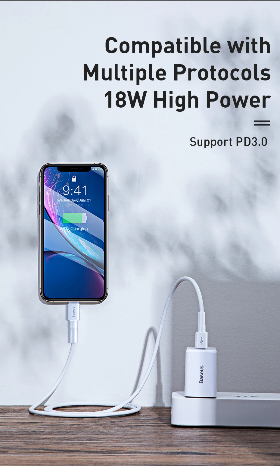 Baseus PD 18W Fast charger Traveler Series PD Type-C Interface Charging For mobile phone 6