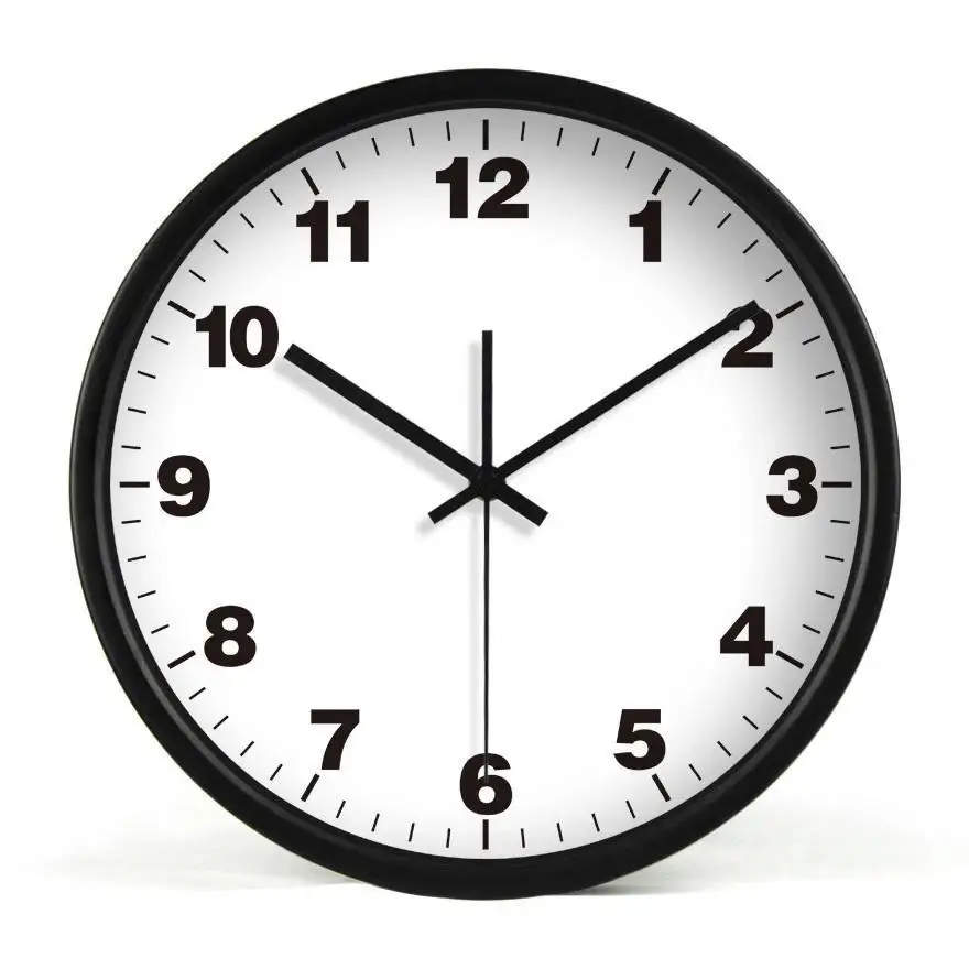 
Promotional gift 12 inch simple plastic frame glass cover custom design logo wall clocks 