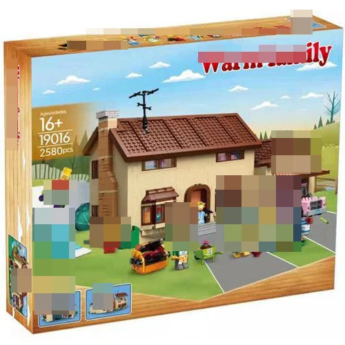 

T1006 Simpsons House Building block for kids famous Movie Toy bricks for children gift compatible 71006 stacking blocks