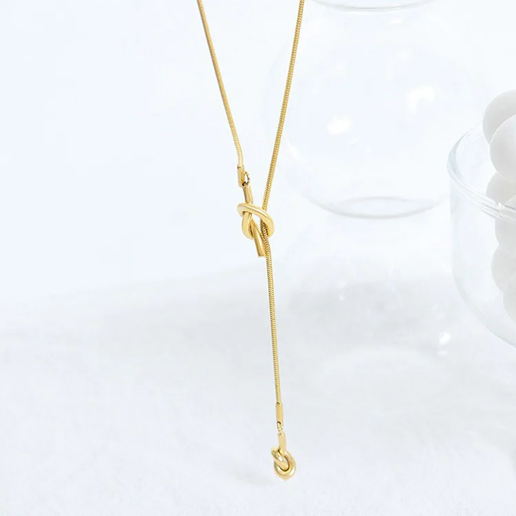 

Popular New Long Chain Necklace Stainless Steel 14K Gold Plated Long Necklace for Women