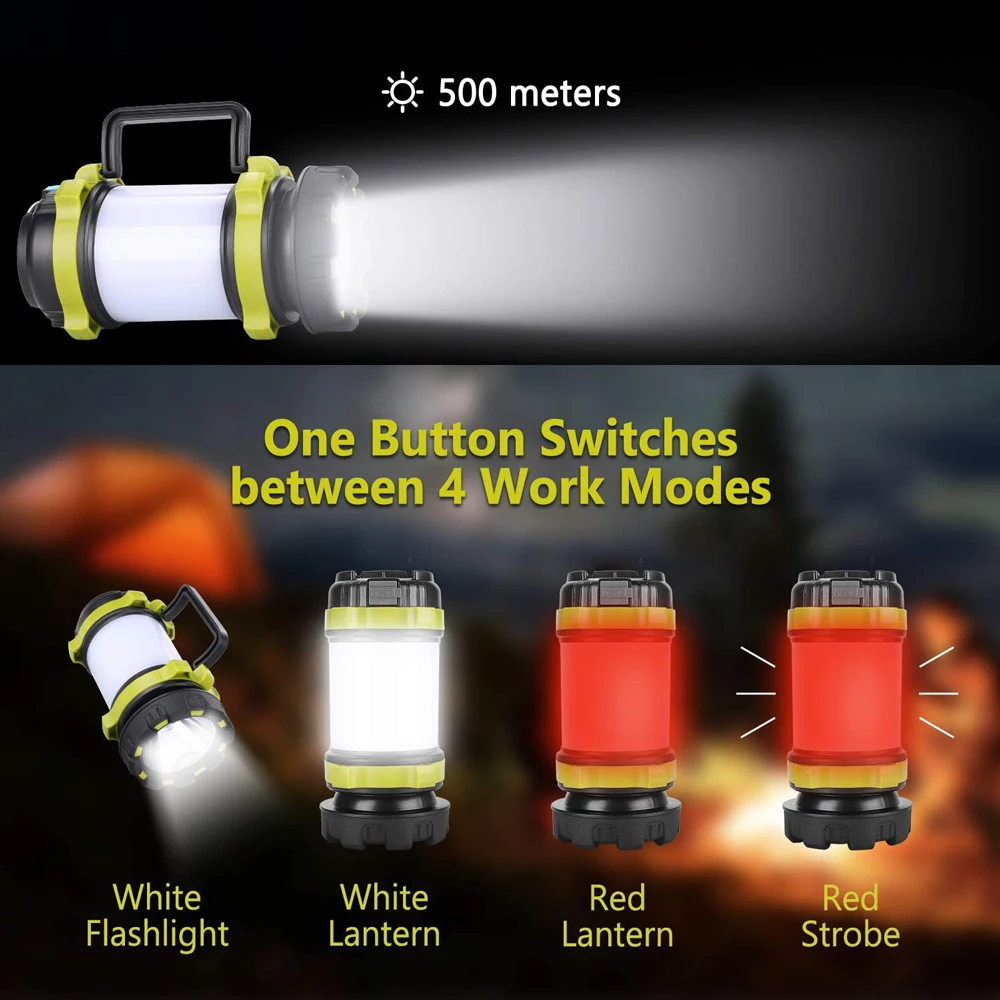 
new Portable Multifunctional Super bright 4 modes Rechargeable Led Camping Lantern Light 