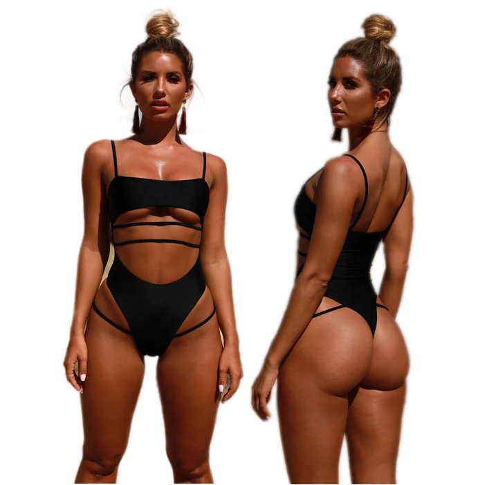 

New Style One piece swimwear solid color Sport Swimsuit Brazilian Thong Bikini, Picture