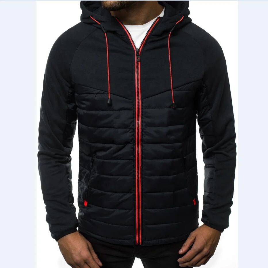 

New Casual Jacket Men's Zipper Hooded Sweater Jacket Men's Stitching Cardigan Jacket Men's Clothing, Light gray/dark gray/white/black