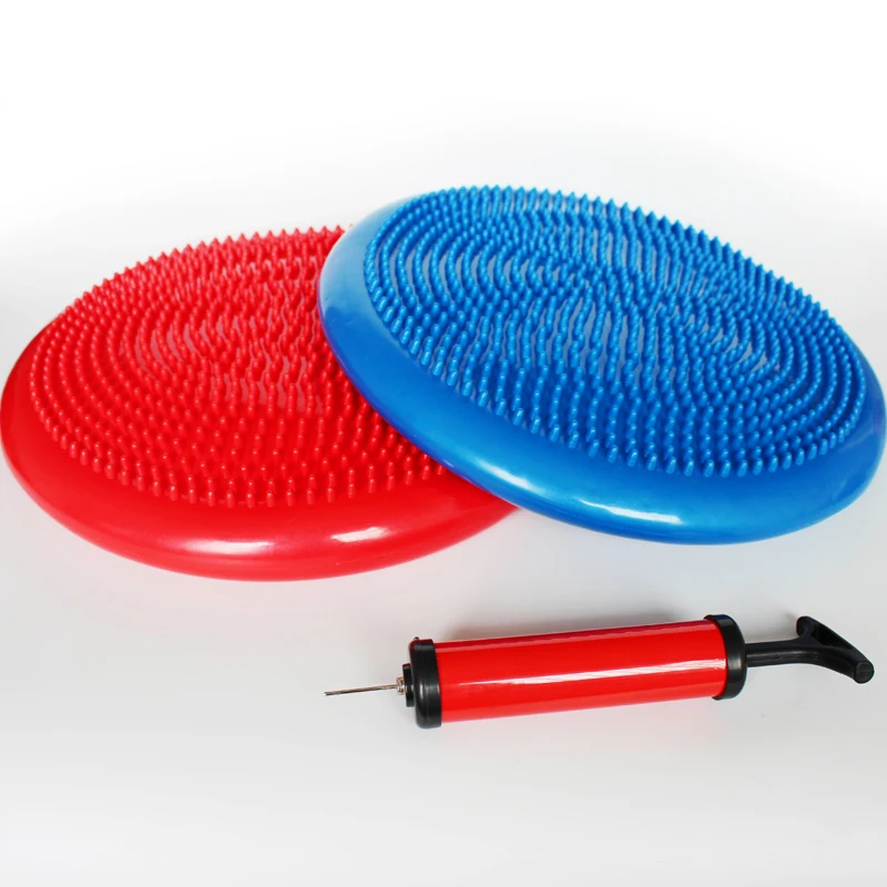 
Promotion Price Pvc Inflatable Massage Wobble Balance Disc Air Seat Cushion with Air Pump Yoga Balance plate 