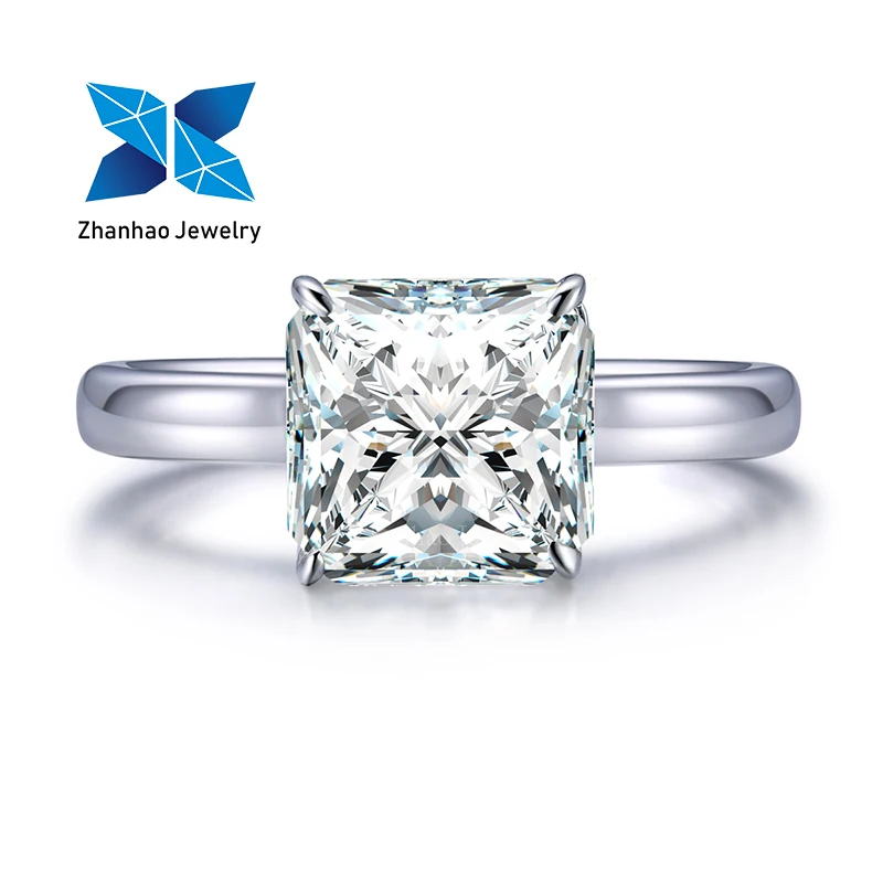 

Zhanhao jewelry ladies birthday gift friendship ring handcraft lab moissanitel white gold gold and diamond ring wedding ring set, Silver
