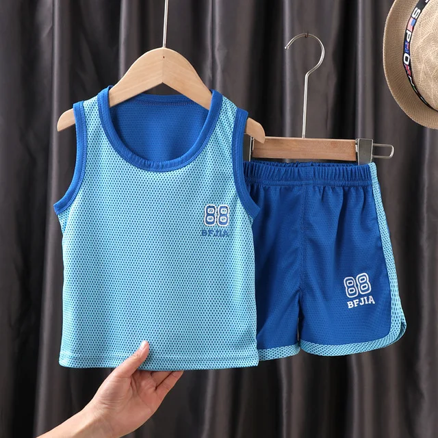 

Top selling baby clothes sets new summer basketball clothing sets quick dry 2 piece unisex sport clothes sets, Blue/green/orange/gary