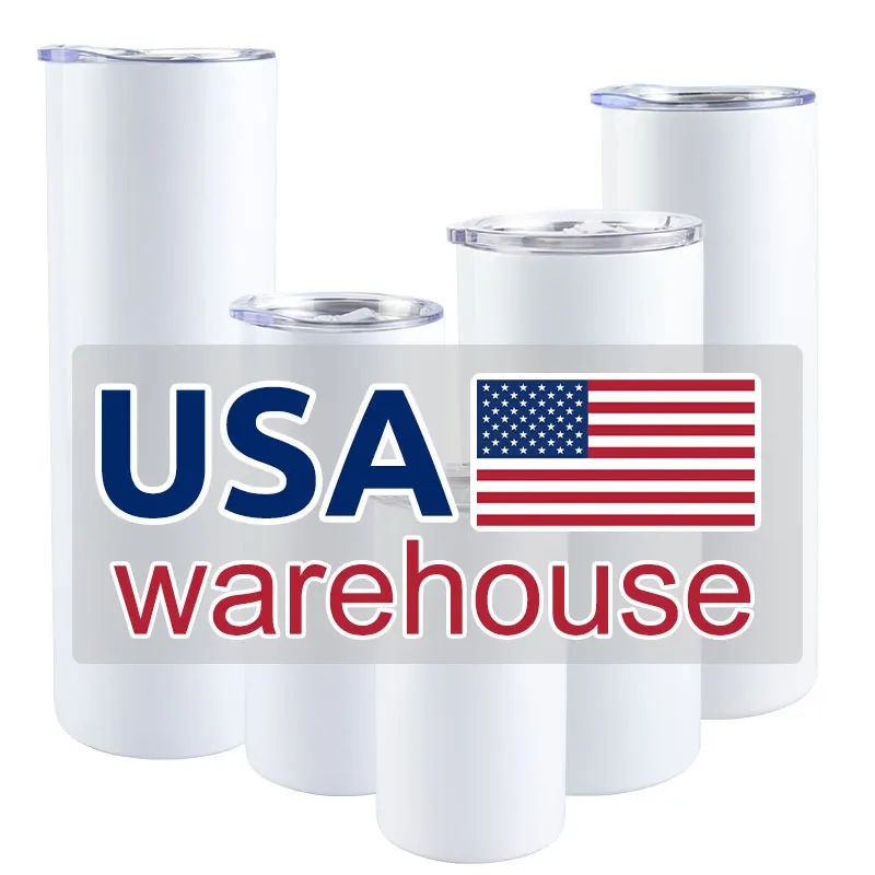 

USA warehouse 12oz 15oz 20oz 22oz 30oz double walled vacuum insulated sublimation blanks straight stainless steel tumbler