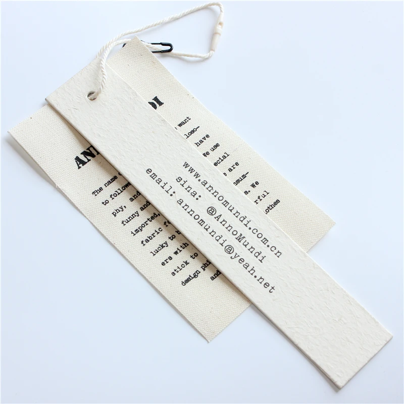 

Clothes canvas hang tag custom fabric labels