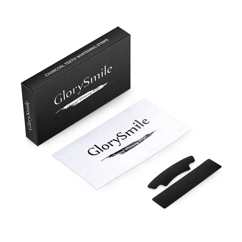 

100% Natural Non Peroxide Private Label Activated Charcoal Teeth Whitening Gel Strips